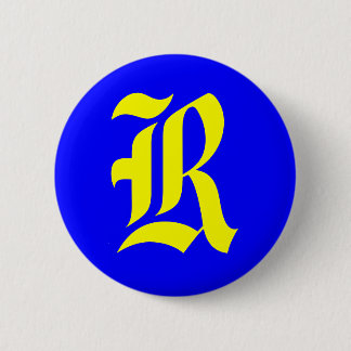 R - OLD ENGLISH 6 CM ROUND BADGE