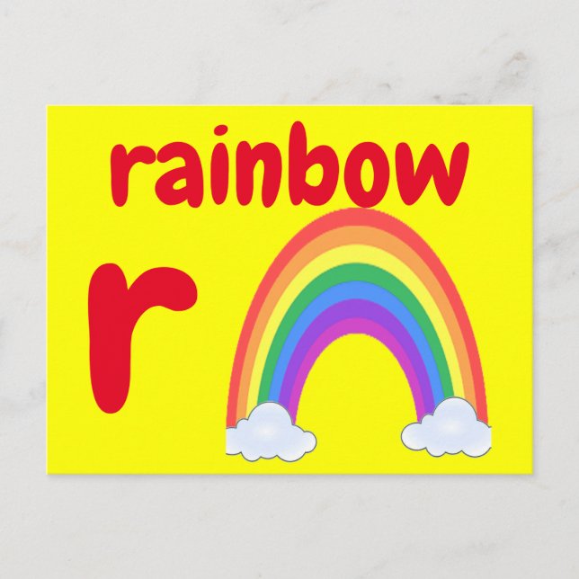 r - rainbow flash card (Front)