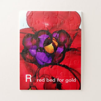 R - Red Bed for Gold Alphabet Art Puzzle
