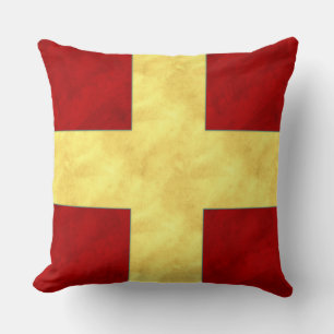 R Romeo Watercolor Nautical Signal Maritime Flag Cushion
