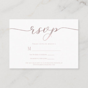 R.S.V.P. Wedding Reply Enclosure Card Pink Script