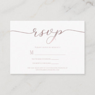 R.S.V.P. Wedding Reply Enclosure Card Pink Script