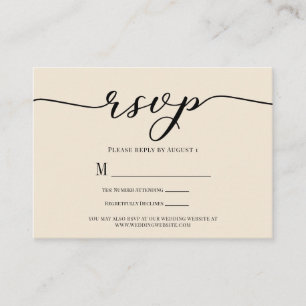 R.S.V.P. Wedding Reply Enclosure Cream & Black