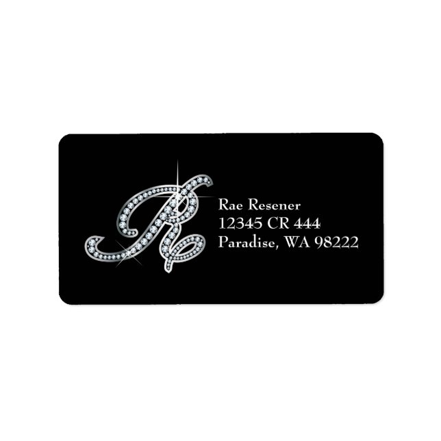 R Script "Diamond Bling" Label (Front)