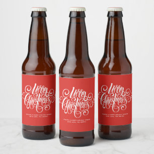 R Script "Merry Christmas" Personalised  Beer Bottle Label
