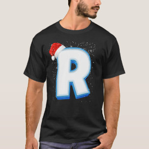 R Snowy Capital Christmas Monogram Alphabet Letter T-Shirt