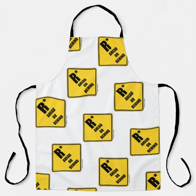R-Star Ahead Or Behind Yellow Diamond Warning Sign Apron (Front)