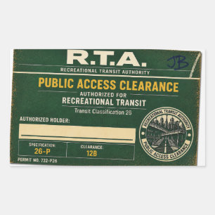 R.T.A. Public Access Clearance Sticker