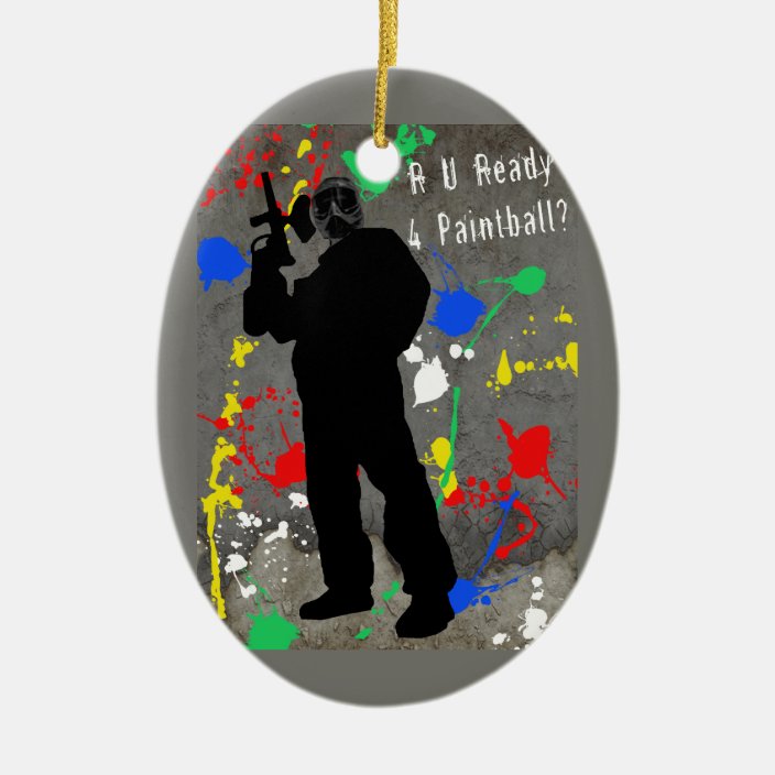 R U Ready 4 Paintball? Christmas Ornament Zazzle.co.uk