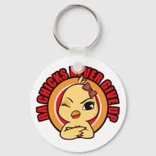 RA Chicks Never Give Up Yellow Chickie Keychain