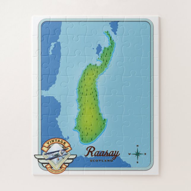 Raasay scotland map jigsaw puzzle (Vertical)