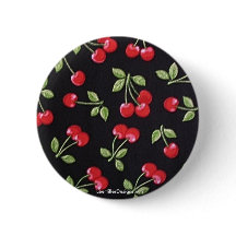 rab billy Rockabilly Red Cherries on Black  Gifts