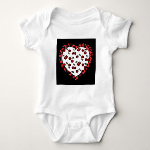 RAB cherries Leopard Print Heart Rockabilly Baby Bodysuit