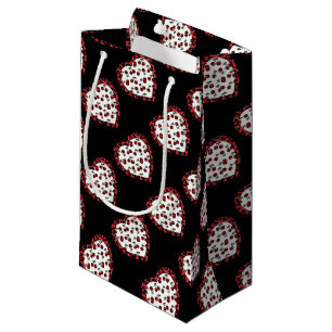 RAB cherries Leopard Print Heart Rockabilly Small Gift Bag