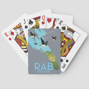 Rab Coratia vintage style map Playing Cards