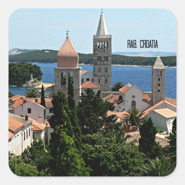 Rab, Croatia landscape photograph Square Sticker (Front)