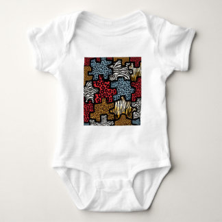 RAB Rockabilly Animal Print Puzzle Baby Bodysuit