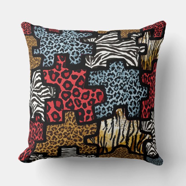 RAB Rockabilly Animal Print Puzzle Cushion (Front)