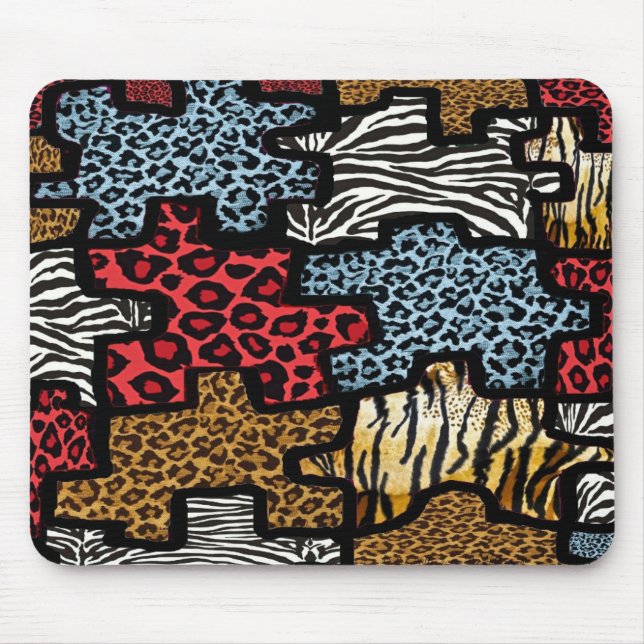 RAB Rockabilly Animal Print Puzzle Mouse Mat (Front)