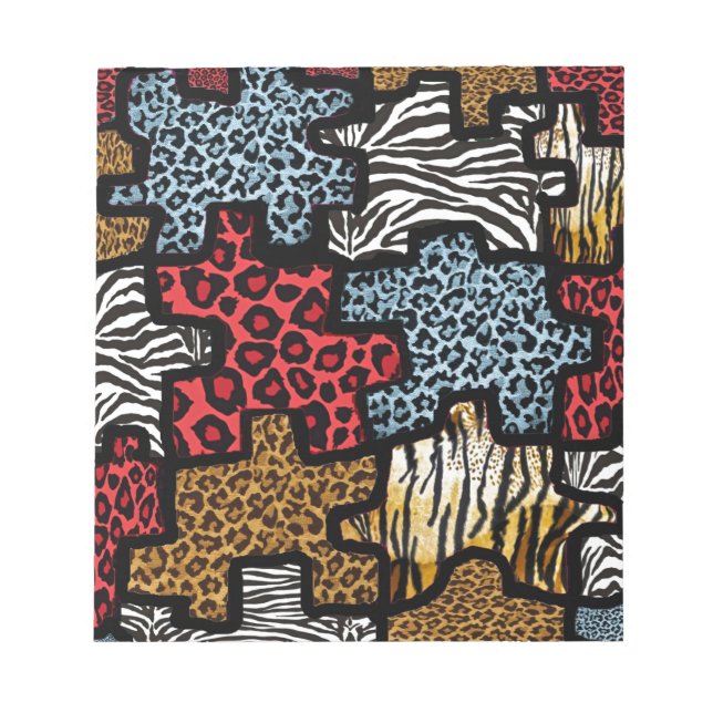 RAB Rockabilly Animal Print Puzzle Notepad (Front)