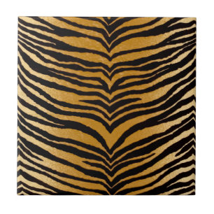 RAB Rockabilly Black and Gold Tiger Print Tile