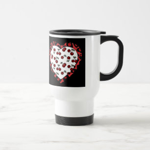 RAB Rockabilly Cherries Leopard Print Heart Travel Mug