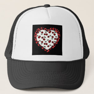 RAB Rockabilly Cherries Leopard Print Heart Trucker Hat