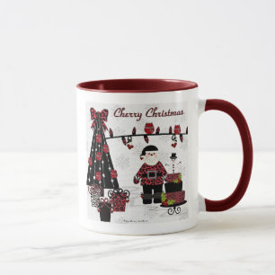 RAB Rockabilly Cherry Christmas Santa Gifts Mug