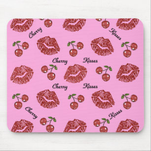 RAB Rockabilly Cherry Kisses on Pink Mouse Mat
