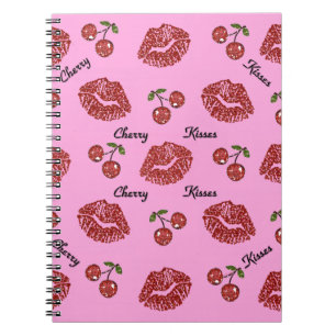 RAB Rockabilly Cherry Kisses on Pink Notebook