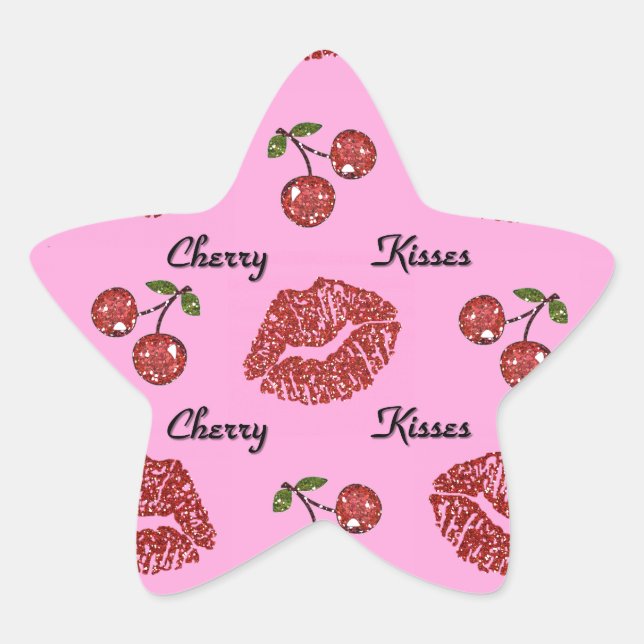 RAB Rockabilly Cherry Kisses on Pink Star Sticker (Front)