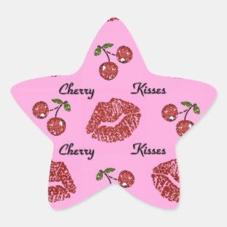 RAB Rockabilly Cherry Kisses on Pink Star Sticker