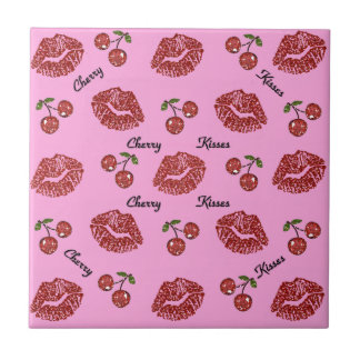 RAB Rockabilly Cherry Kisses on Pink Tile