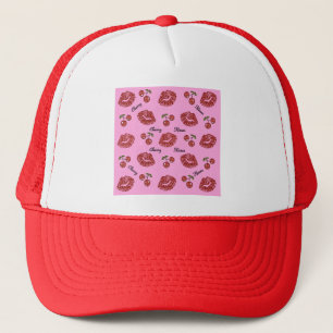 RAB Rockabilly Cherry Kisses on Pink Trucker Hat