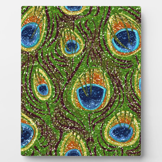 RAB Rockabilly Colourful Peacock Feathers Print Plaque (Front)