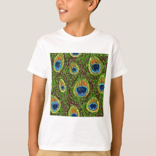 RAB Rockabilly Colourful Peacock Feathers Print T-Shirt