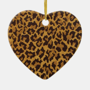RAB Rockabilly Leopard Print Brown Gold Ceramic Tree Decoration