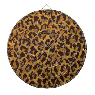 RAB Rockabilly Leopard Print Brown Gold Dartboard