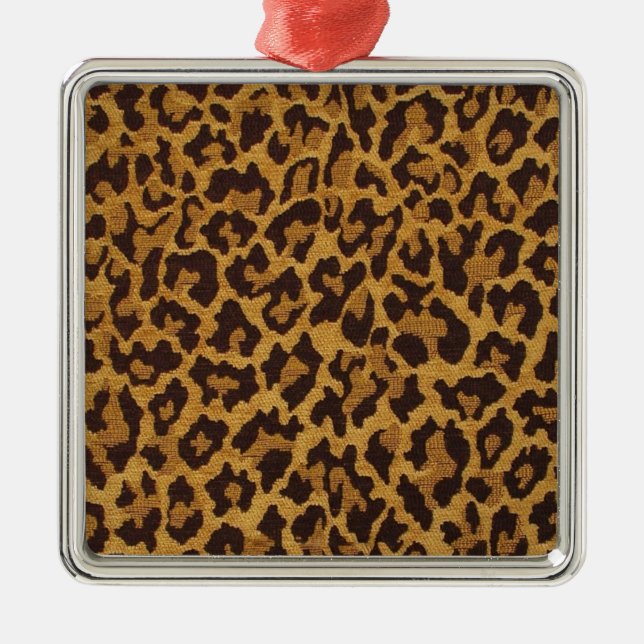 RAB Rockabilly Leopard Print Brown Gold Metal Tree Decoration (Front)