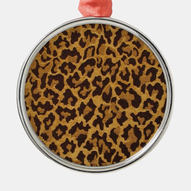 RAB Rockabilly Leopard Print Brown Gold Metal Tree Decoration (Front)