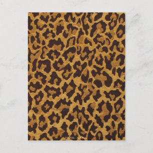 RAB Rockabilly Leopard Print Brown Gold Postcard