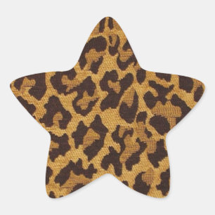 RAB Rockabilly Leopard Print Brown Gold Star Sticker