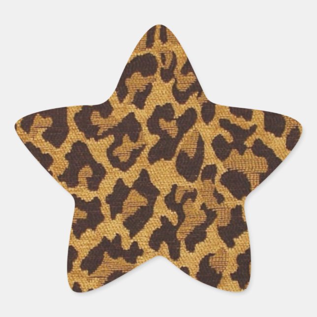 RAB Rockabilly Leopard Print Brown Gold Star Sticker (Front)