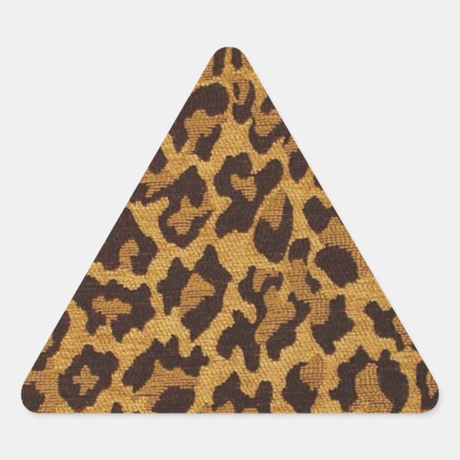 RAB Rockabilly Leopard Print Brown Gold Triangle Sticker (Front)