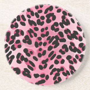 RAB Rockabilly Pink Cheetah Print Coaster