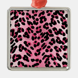 RAB Rockabilly Pink Cheetah Print Metal Tree Decoration