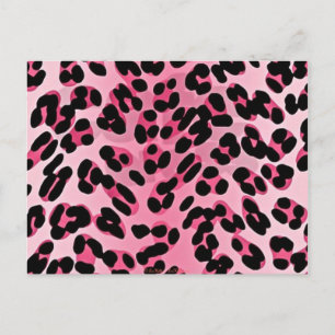 RAB Rockabilly Pink Cheetah Print Postcard