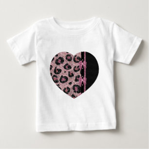 RAB Rockabilly Pink Leopard Print Ribbon Bows Baby T-Shirt