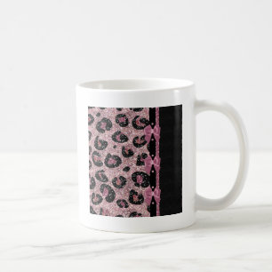 RAB Rockabilly Pink Leopard Print Ribbon Bows Coffee Mug