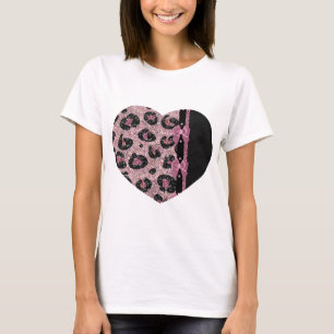 RAB Rockabilly Pink Leopard Print Ribbon Bows T-Shirt